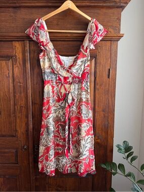 Diane von Furstenberg red floral silk dress